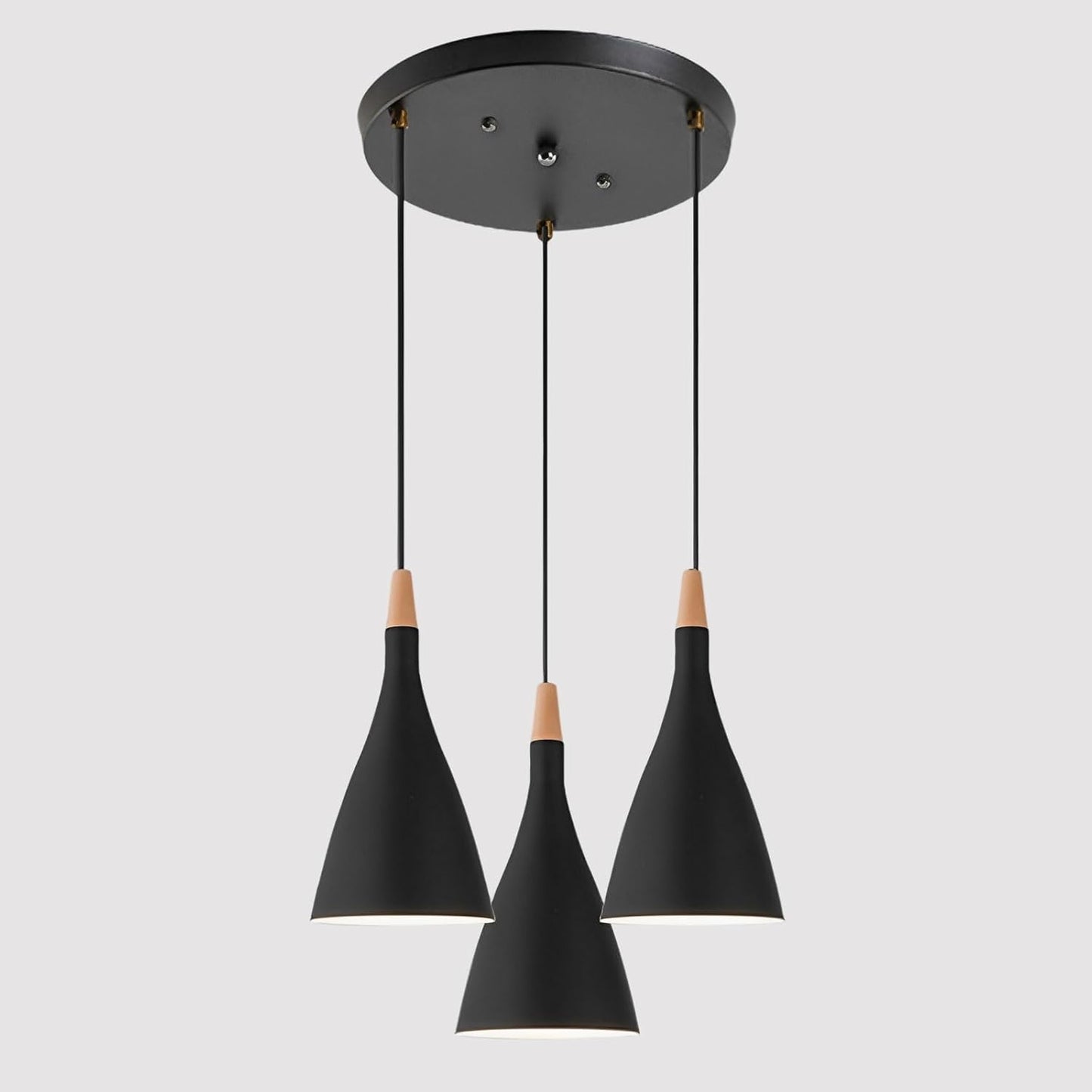 Modern Triple Pendant Lights Indoor Metal Shade Hanging Lamp Kitchen Island Lighting Dining Living Room Height Chandeliers LED