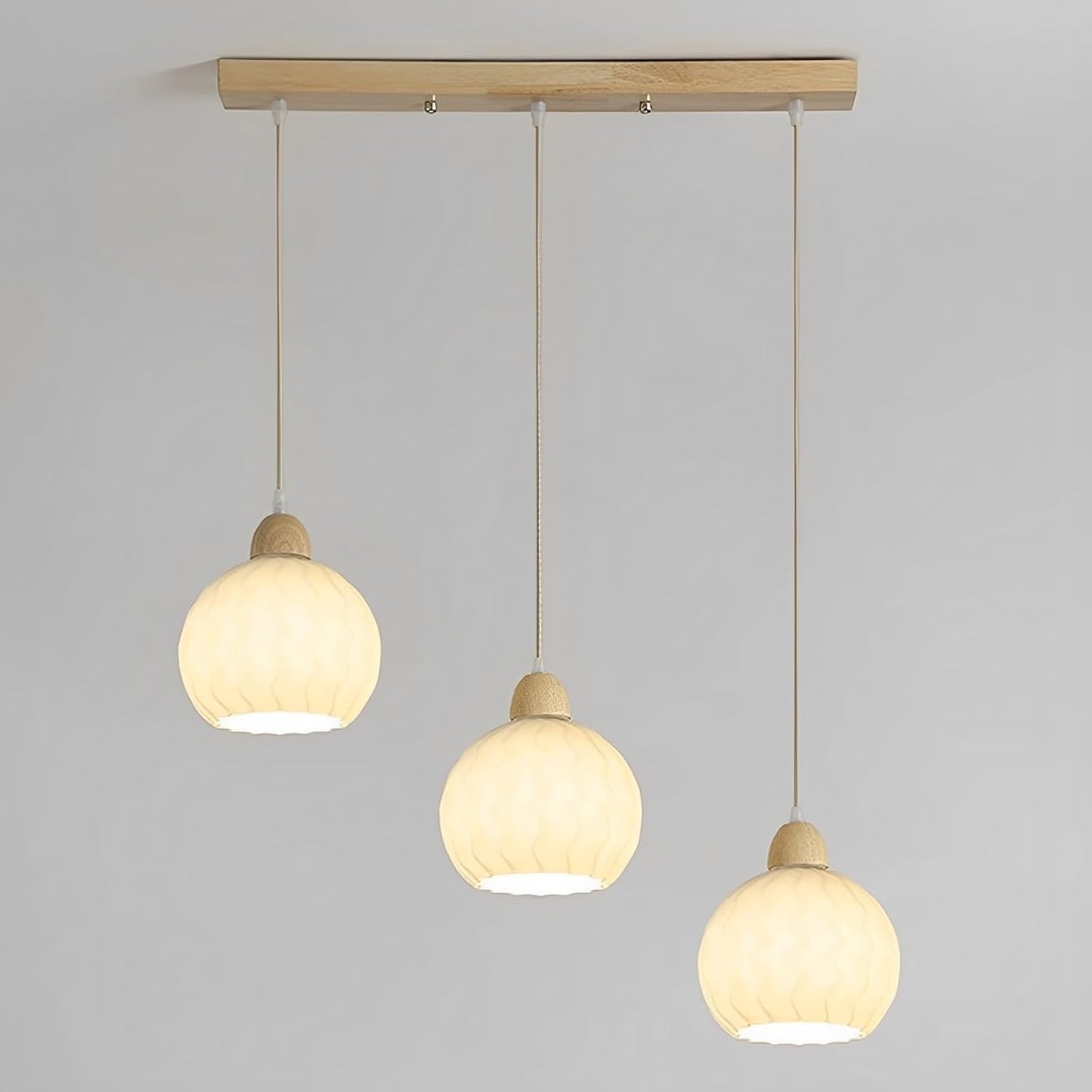 Triple E27 Pendant Light Simple Linear Chandelier 3-Lights Indoor Wood Chandeliers Dining Room Kitchen Chandelier Lighting