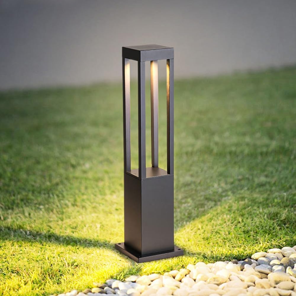 Modern Luxury LED Lighting Aluminum Outdoor Aluminum Patio Courtyard Lawn Lights Post Bollard Light 3000K IP65 Waterproof Garden