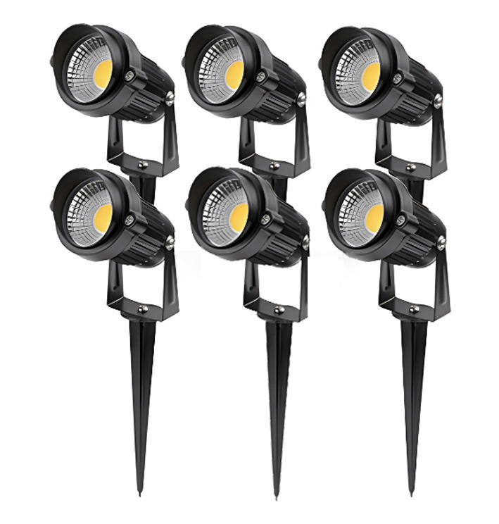 AC220V Dimmable LED Garden Spot Spike Light Outdoor Waterproof IP65 Landscape Lawn Lamp Aluminum Body Electric Power Supply