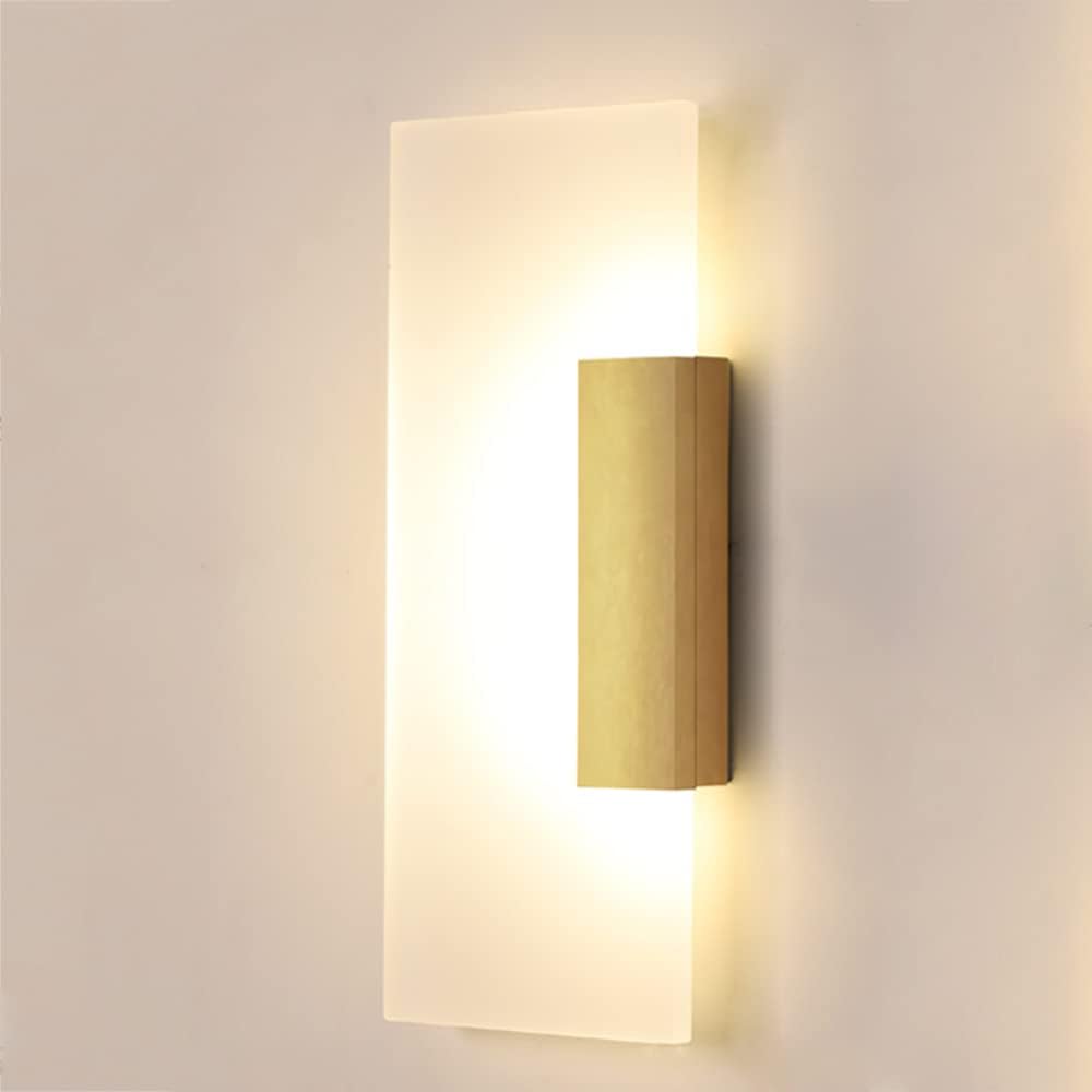 Modern 8W/12W LED Wall Light Tube Simple Retro Design Home Decor Gold Aluminum Living Room Dining Room Coffee Bar Office Acrylic