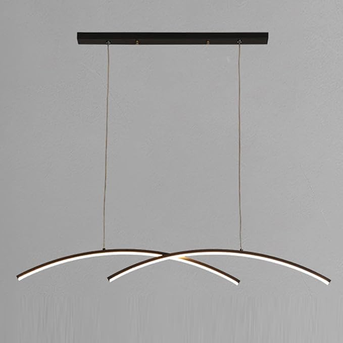 Minimalist Nordic 35in LED Pendant Lighting Dimmable Linear Pendant Light Fixture Dining Room Island-Adjustable Hanging Height
