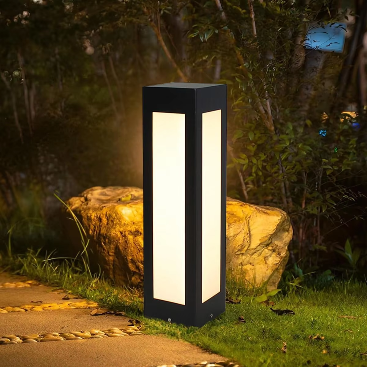 Modern IP65 Waterproof Aluminum LED Lawn Light 3000K Warm White Lighting Garden Decorations-Outdoor Solar Courtyard Pathway