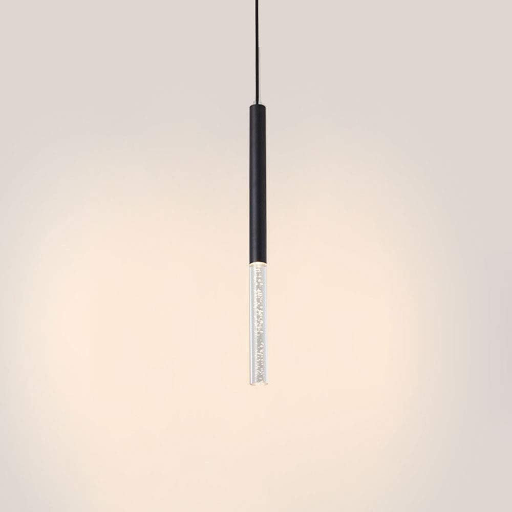 Modern LED Pendant Lamp Cafe-crystal Drop Light Fixture Aluminum&acrylic Home Kitchen Island Dining Living Room Bar Dimmable 3cm