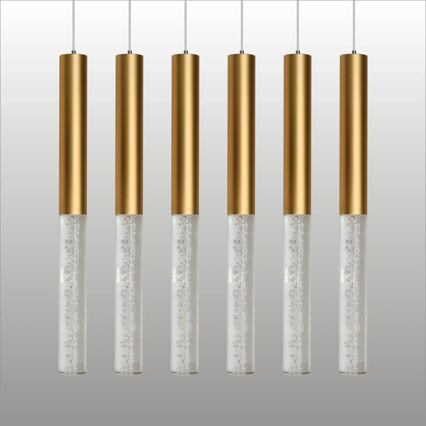 Modern LED Pendant Lamp Three-Color Dimmable Simplicity Aluminium Cylinder Light Adjustable Height Hanging Chandelier Living