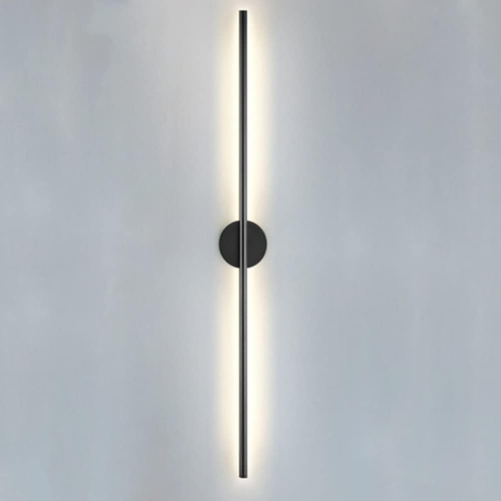 Modern Luxury LED Wall Lamp for Bedroom Living Room Aluminum Waterproof PVC Long Tube Black Indoor/Outdoor for Hotels