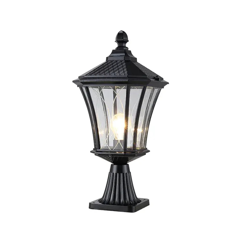 Retro E27 Wall Column Light Outdoor Waterproof Antirust Die-cast Aluminum Metal Post Lamp Villa Lawn Garden Fence Lighting