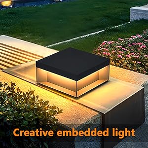 Outdoor LED Solar Garden Light Newest Design IP65 Stainless Steel Glass Body Warm/Cold White Lamp E27 Base for Pillar Gate Post