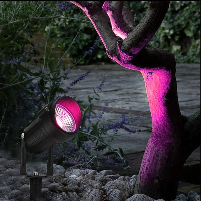 AC220V Dimmable LED Garden Spot Spike Light Outdoor Waterproof IP65 Landscape Lawn Lamp Aluminum Body Electric Power Supply