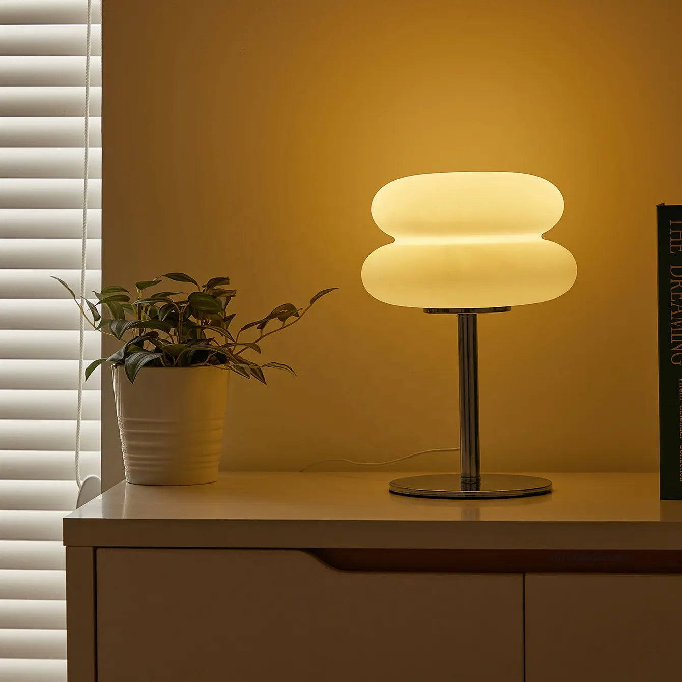 2025 Cream LED Night Light Modern Nordic Style Dropable Table Lamp Living Room Cordless DC Plastic 20 E14 Battery Power Metal