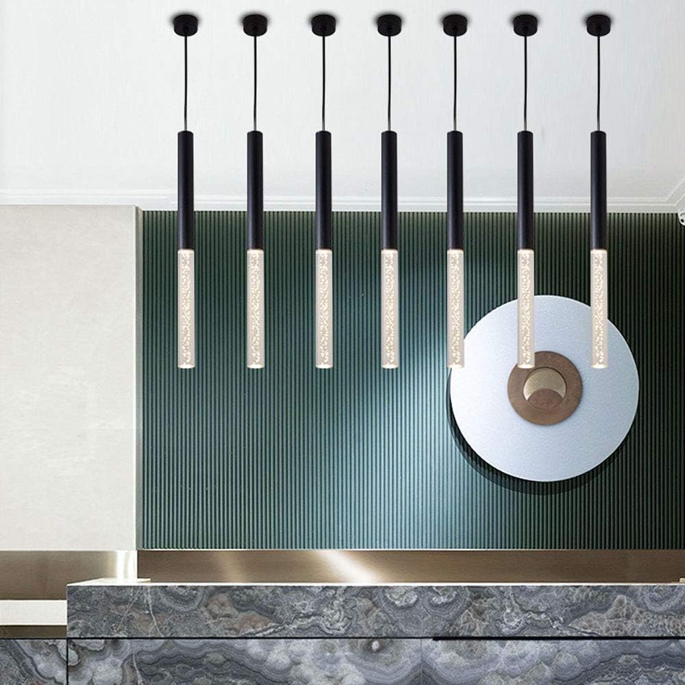 Modern LED Pendant Lamp Cafe-crystal Drop Light Fixture Aluminum&acrylic Home Kitchen Island Dining Living Room Bar Dimmable 3cm