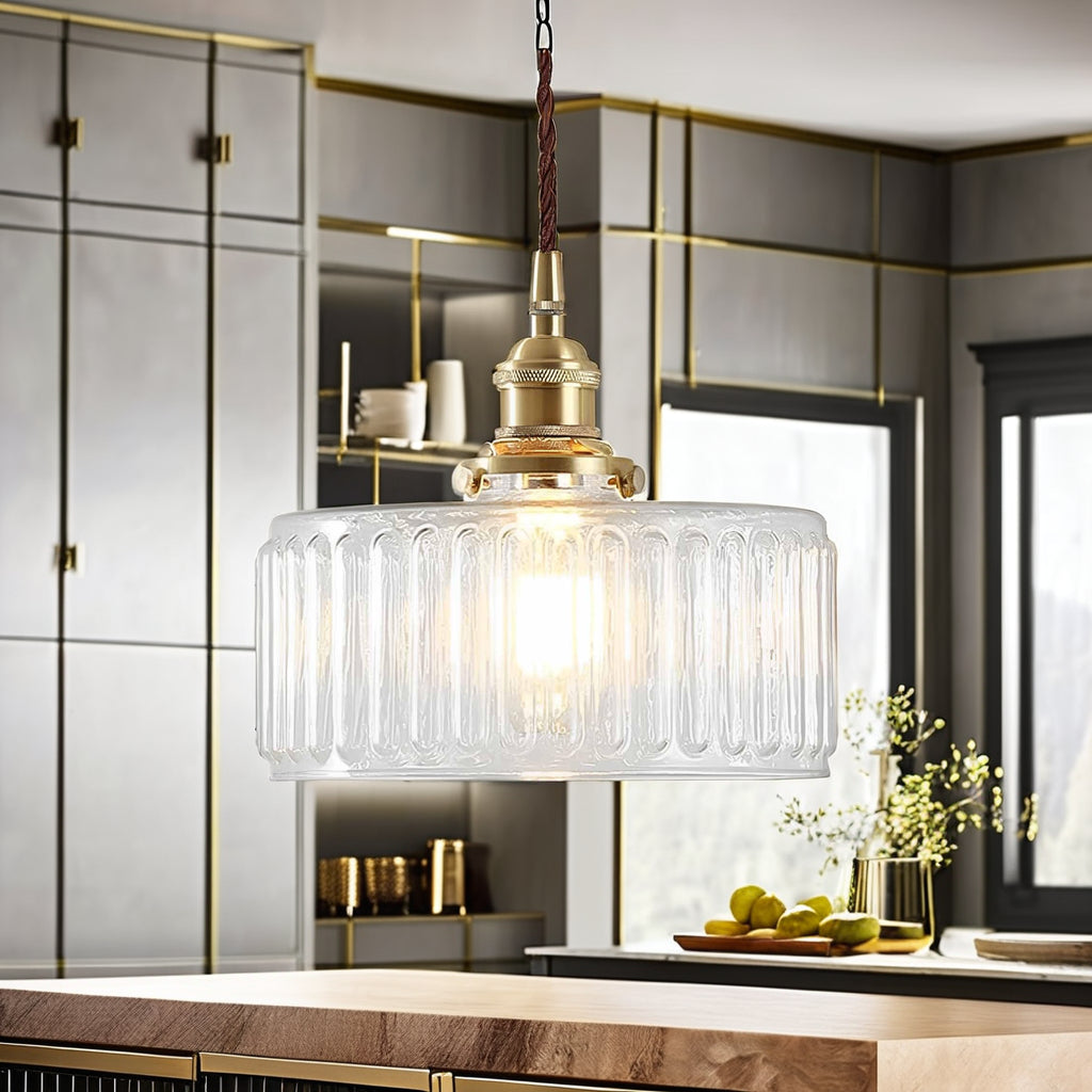 Modern Nordic Pendant Light Single Head Round Crystal Chandelier with LED Glass Material