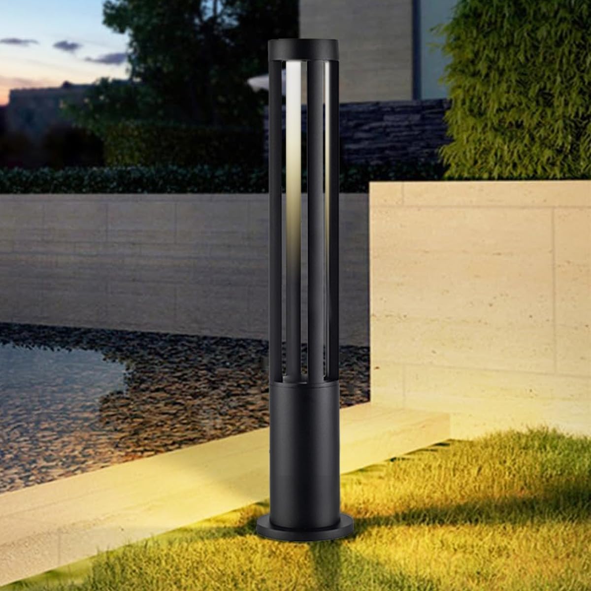 LED Lighting Aluminum Threen Luxury Lalamploor Lantern IP65 Waterproof 3000K Outdoor Post Bolwall Lanternatio Courtyard Driveway