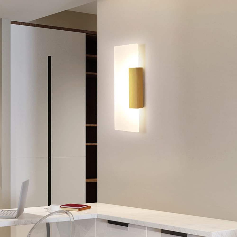 Modern 8W/12W LED Wall Light Tube Simple Retro Design Home Decor Gold Aluminum Living Room Dining Room Coffee Bar Office Acrylic