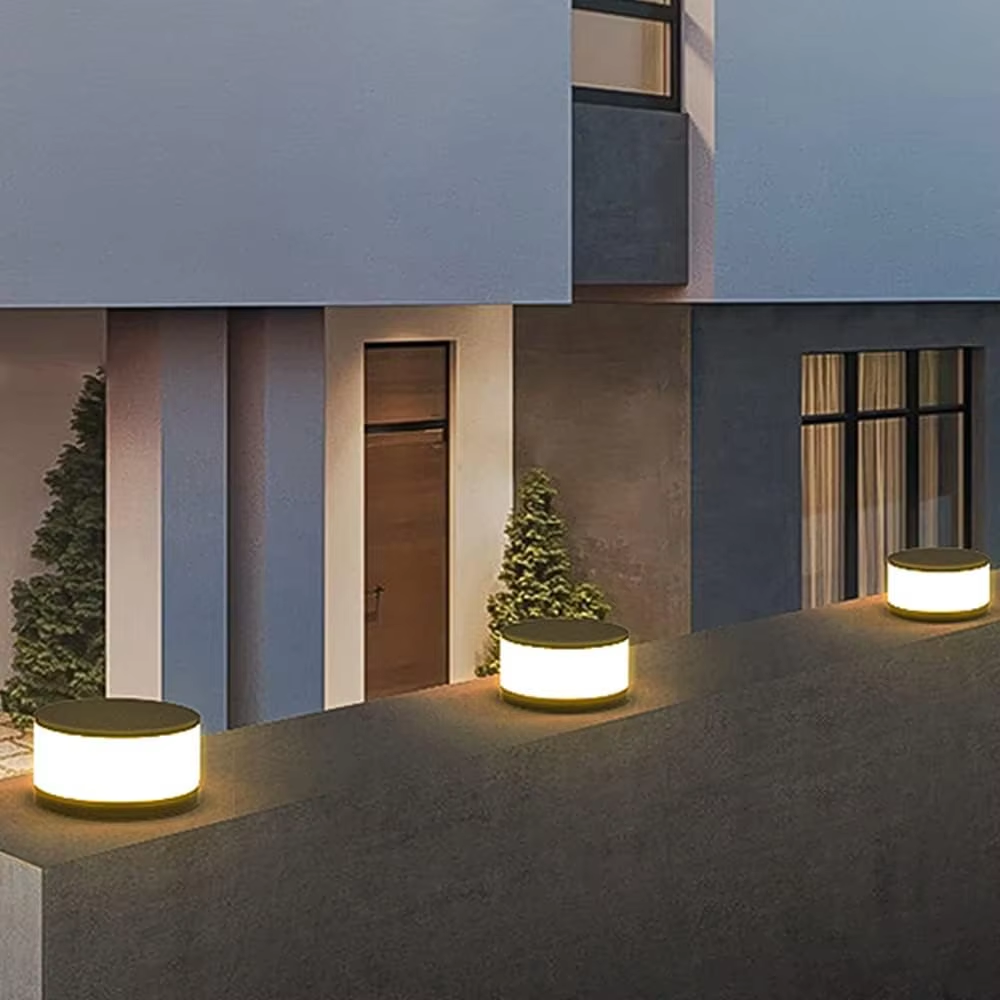 Minimalist LED Garden Wall Patio Post Light Fixtures Waterproof Acrylic Lamp Shade E27 Base Street Lights Post Column Headlight