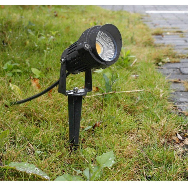 AC220V Dimmable LED Garden Spot Spike Light Outdoor Waterproof IP65 Landscape Lawn Lamp Aluminum Body Electric Power Supply