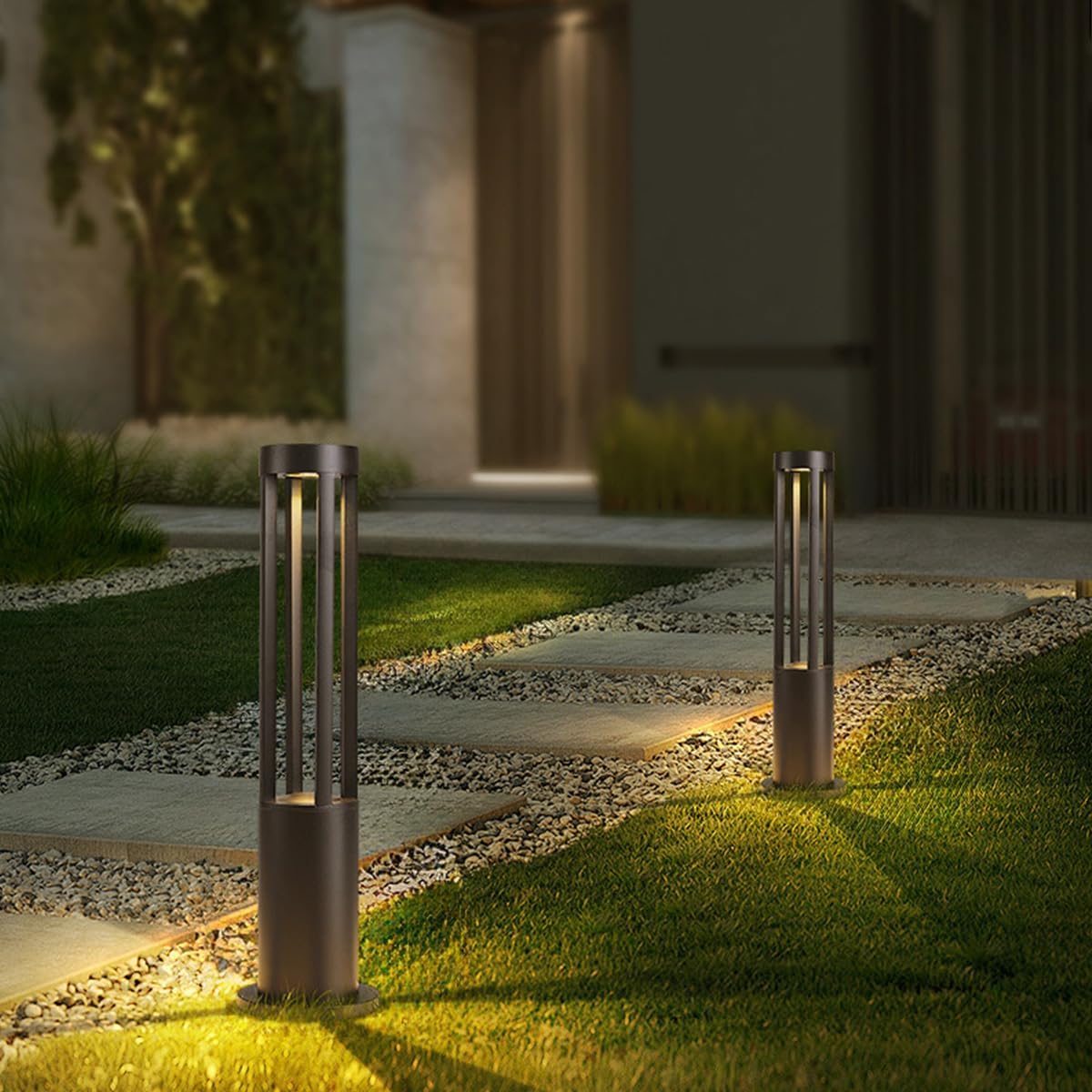 LED Lighting Aluminum Threen Luxury Lalamploor Lantern IP65 Waterproof 3000K Outdoor Post Bolwall Lanternatio Courtyard Driveway