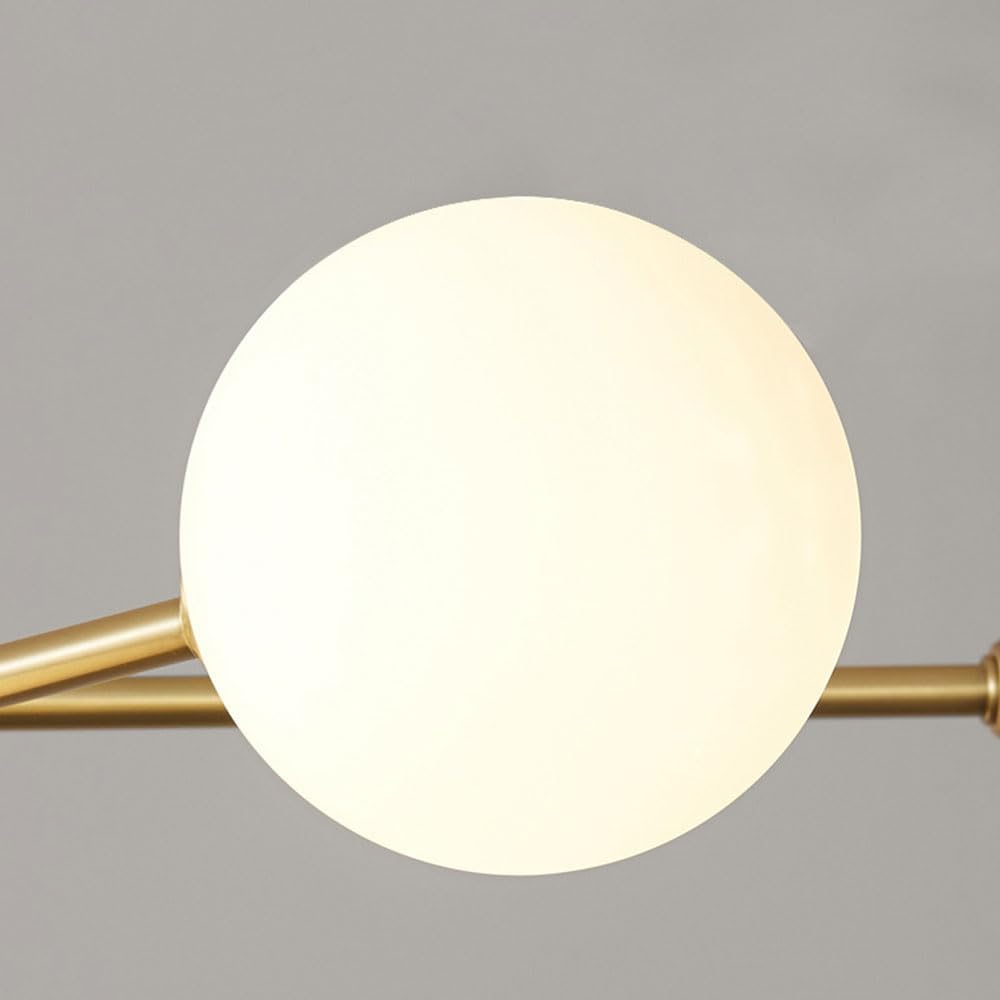 Elegant Indoor Copper Ceiling Light Fixture Creative Glass Pendant Multi-Lights Chandelier Living Kitchen Dining Room Boom Base