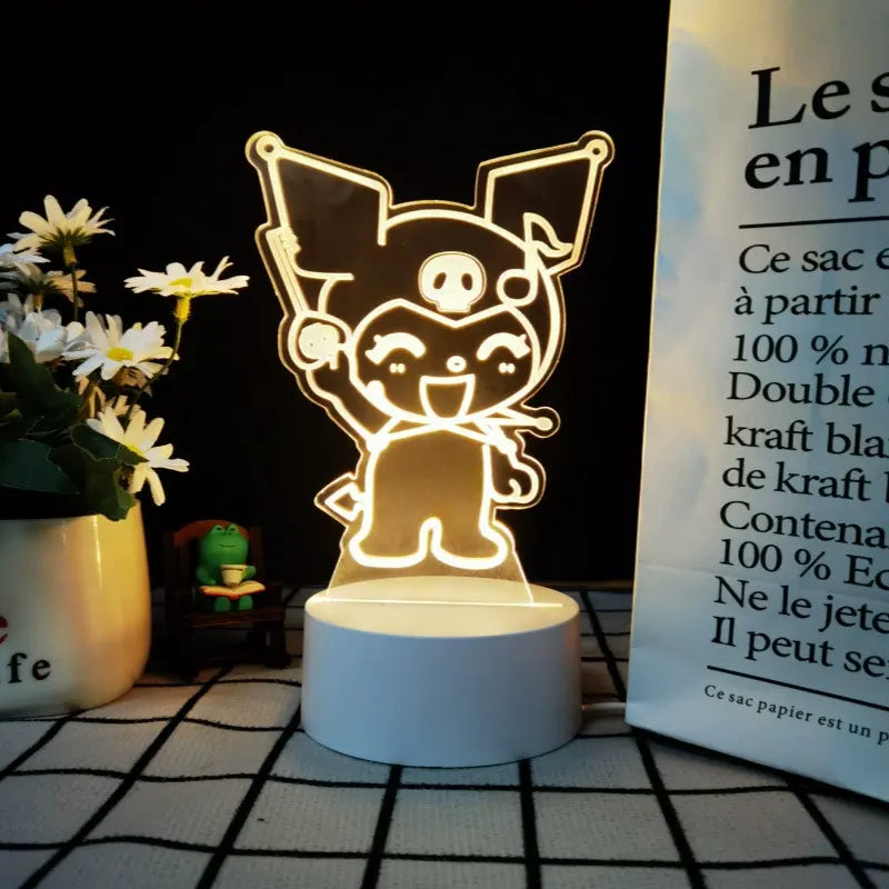 Sanrio Kuromi LED Night Light Cute Cinnamoroll USB-Powered Lamp Power Girls' Bedroom Table Decor Mini 60 Contemporary
