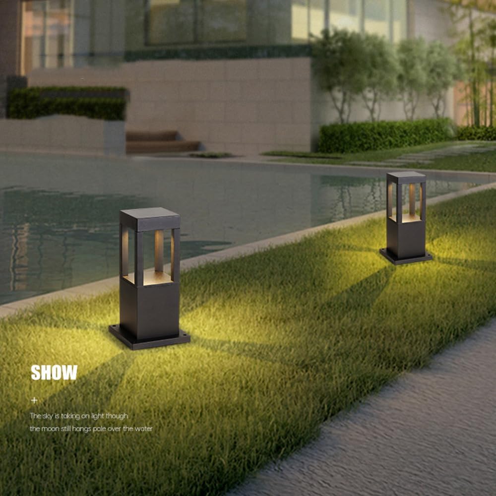 Modern Luxury LED Lighting Aluminum Outdoor Aluminum Patio Courtyard Lawn Lights Post Bollard Light 3000K IP65 Waterproof Garden