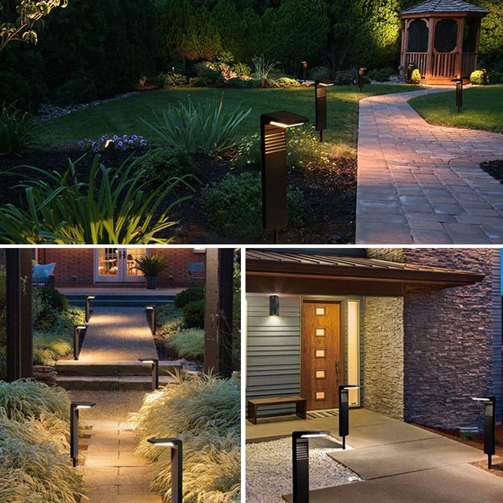 IP65 Waterproof Outdoor Aluminum Matte Black 2W LED Solar Landscape Path Light Luxury Garden Patio Courtyard Driveway Lighting