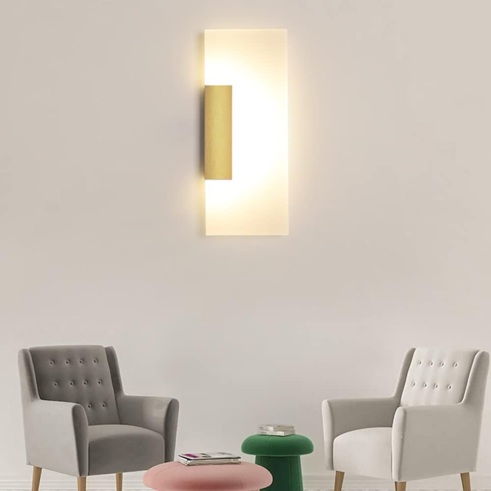 Modern 8W/12W LED Wall Light Tube Simple Retro Design Home Decor Gold Aluminum Living Room Dining Room Coffee Bar Office Acrylic