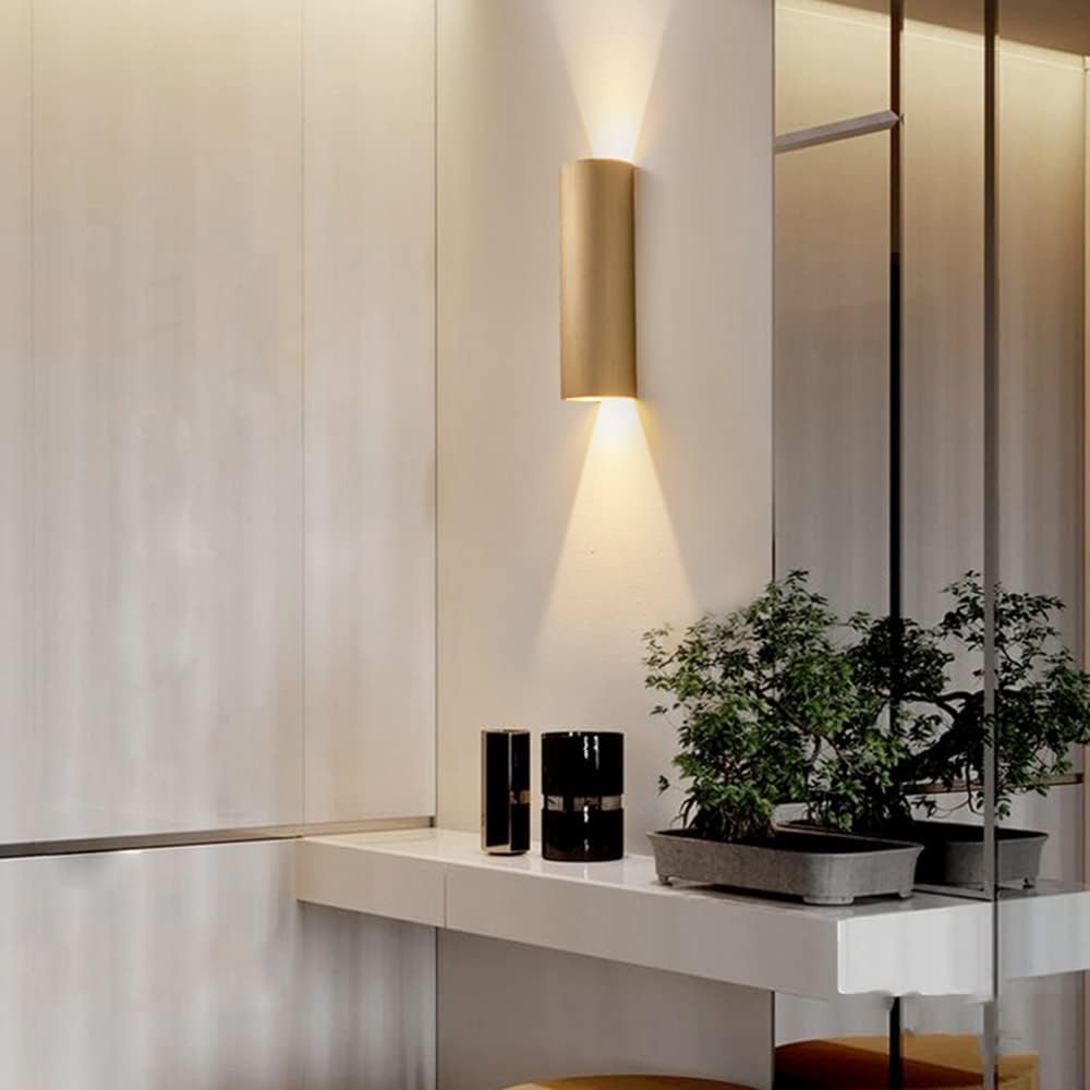 12W Cylindrical LED Wall Lamp Aluminum Modern Simple Indoor Downlight Warm 3000K Light Bedroom Living Room Wall Mounted Lantern
