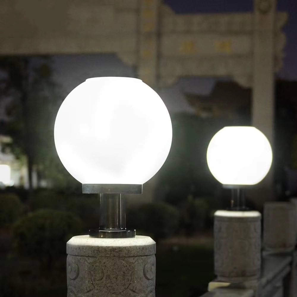 High Brightness IP65 Waterproof LED Solar Patio Landscape Pillar Lamp Electric Outdoor Decoration for Garden Lawn Courtyard DC