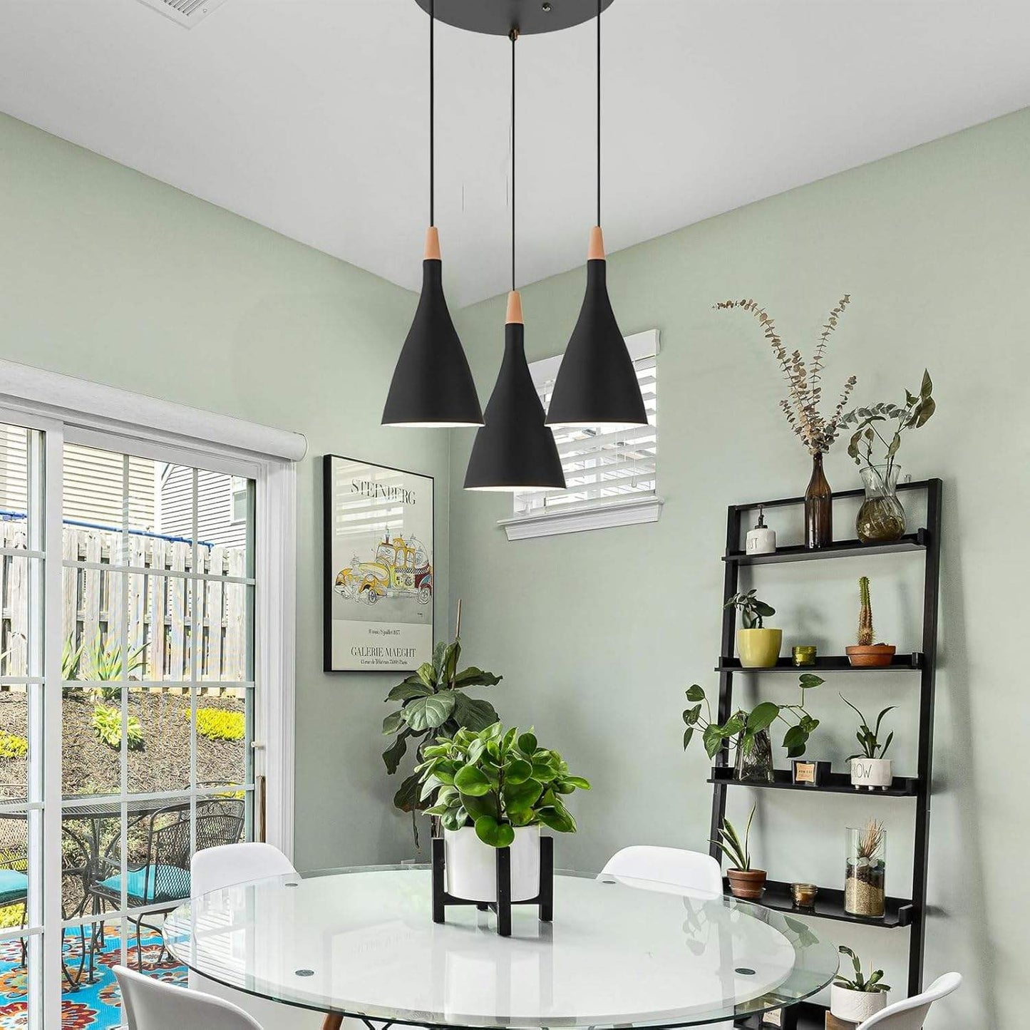 Modern Triple Pendant Lights Indoor Metal Shade Hanging Lamp Kitchen Island Lighting Dining Living Room Height Chandeliers LED
