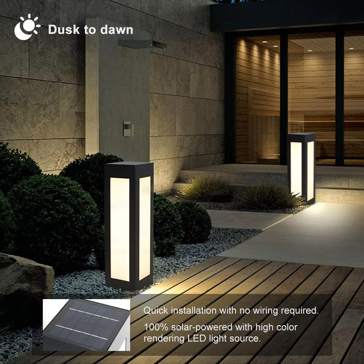 Modern IP65 Waterproof Aluminum LED Lawn Light 3000K Warm White Lighting Garden Decorations-Outdoor Solar Courtyard Pathway