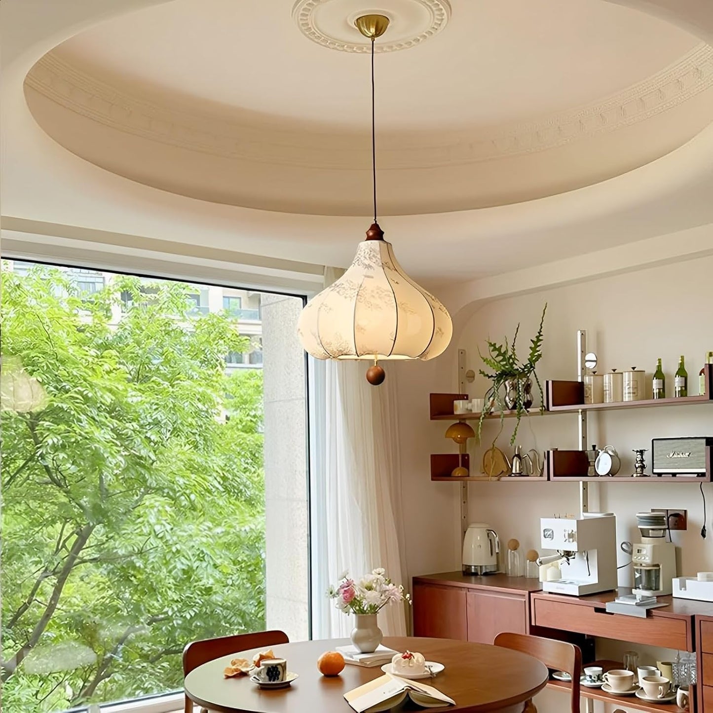 Mid-century Modern Indoor Chandeliers Wabi-Sabi Style Pendant Lamp Bedroom Living Room Dining Room Kitchen Bamboo Lighting