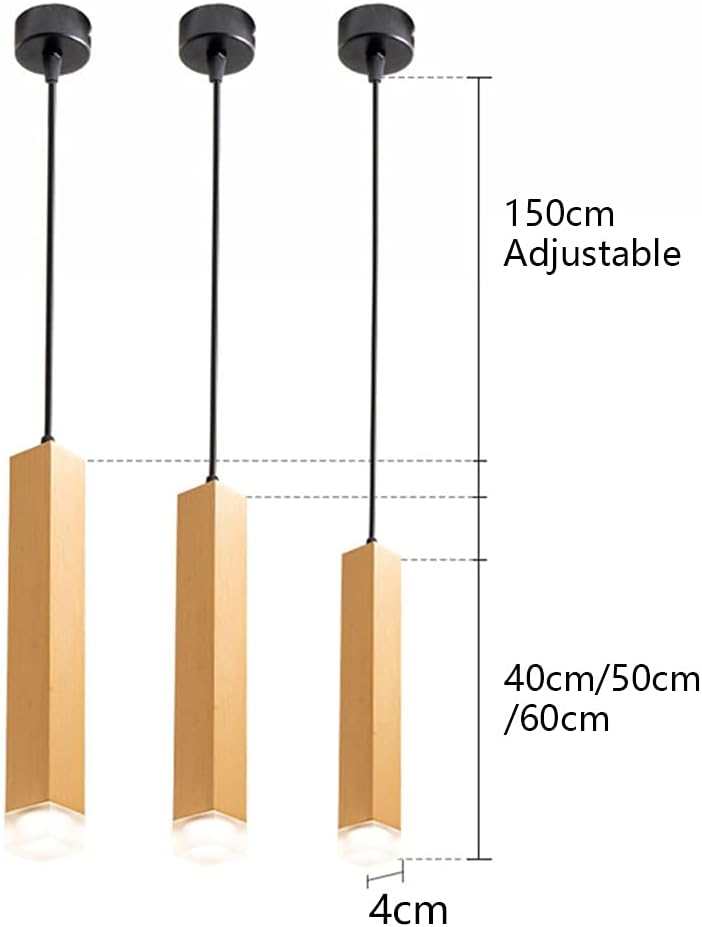 7W LED Cylinder Light Pendant Lamp Dimmable Three-Color Long Tube Suspension Bedroom Living Room-Golden Chandelier Simplicity