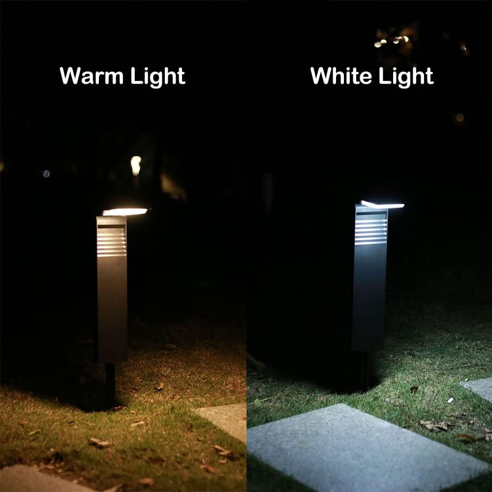 IP65 Waterproof Outdoor Aluminum Matte Black 2W LED Solar Landscape Path Light Luxury Garden Patio Courtyard Driveway Lighting