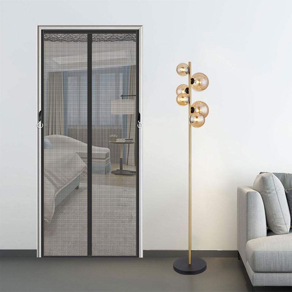 Modern 6-Globe Glass Floor Lamp 61in Indoor Tall Corner Pole Mid Century Modern Style for Living Room Bedroom Office Study Room