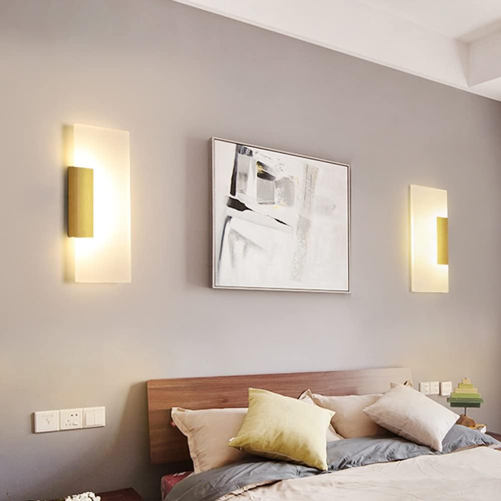 Modern 8W/12W LED Wall Light Tube Simple Retro Design Home Decor Gold Aluminum Living Room Dining Room Coffee Bar Office Acrylic