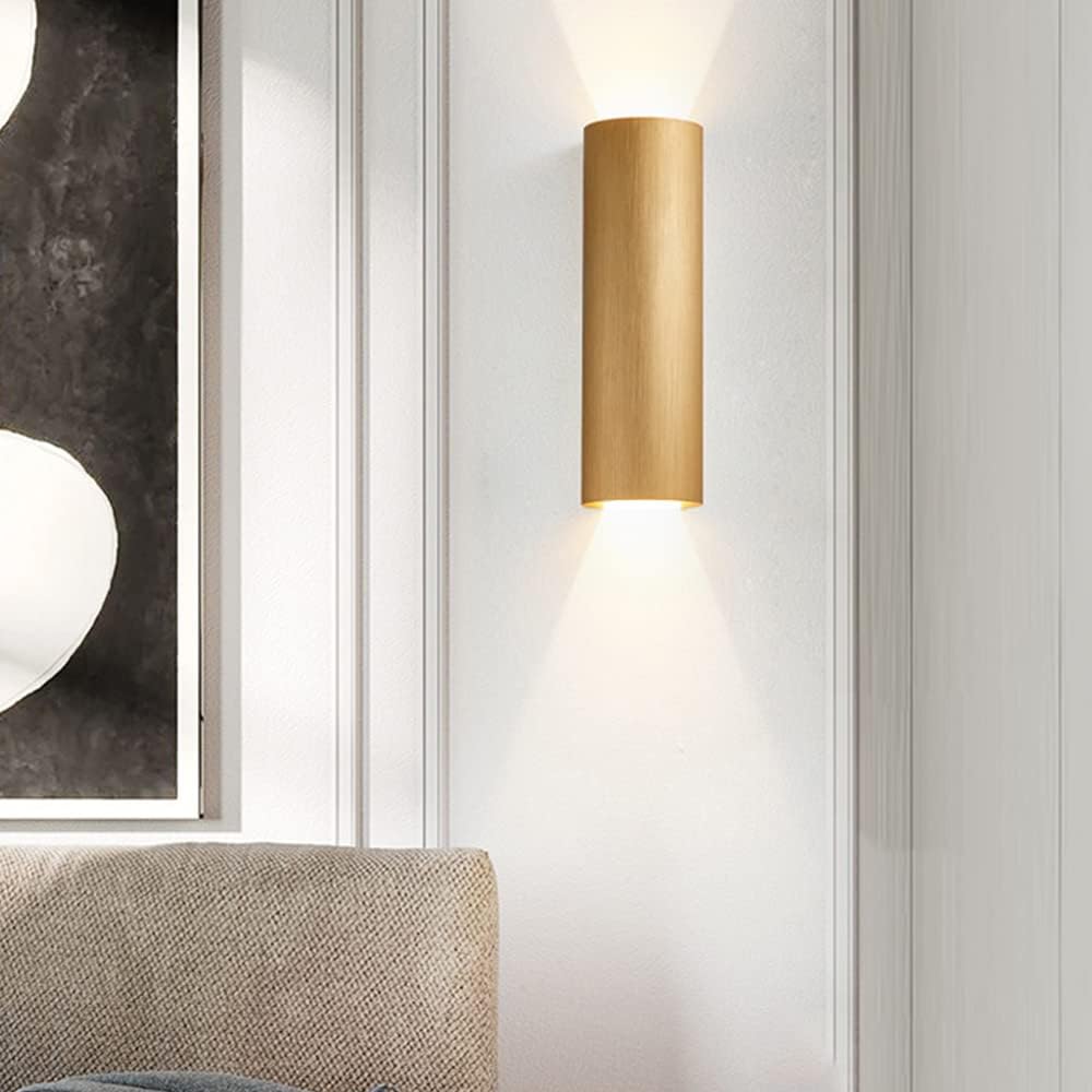 12W Cylindrical LED Wall Lamp Aluminum Modern Simple Indoor Downlight Warm 3000K Light Bedroom Living Room Wall Mounted Lantern