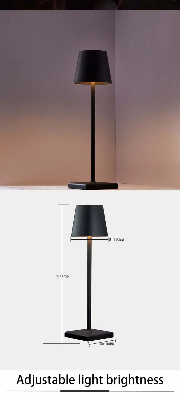 Modern LED Table Lamp Cordless Touch Control RGB Night Light Rechargeable Desk Lamp Iron Aluminum AC Room Use DC Restaurants