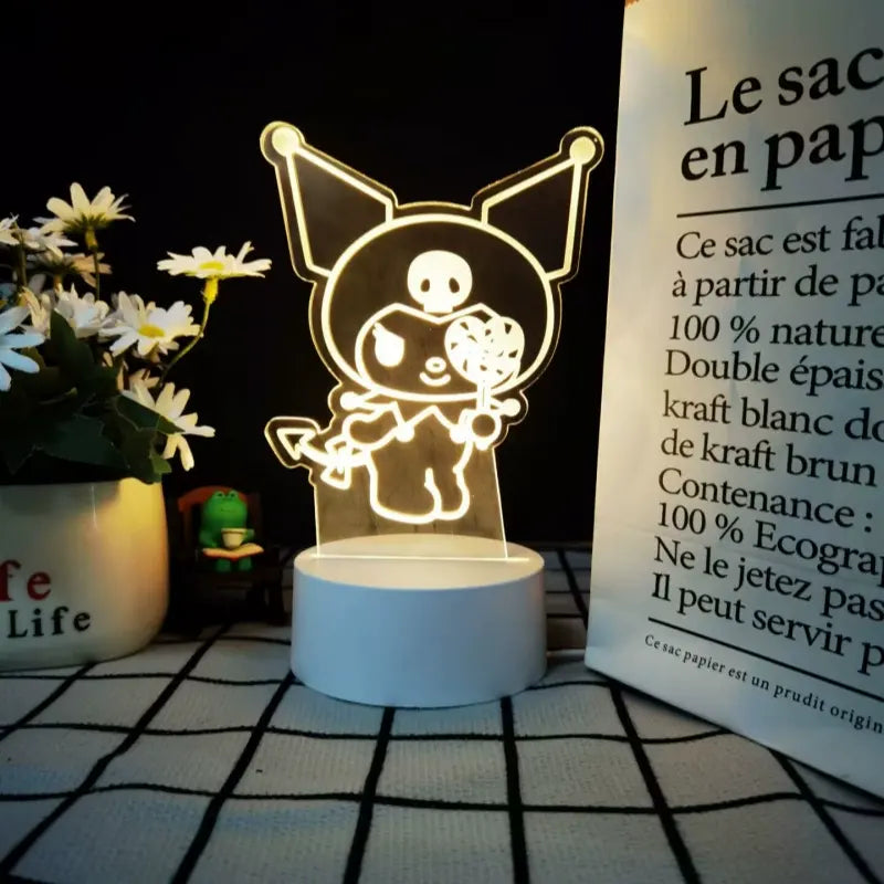 Sanrio Kuromi LED Night Light Cute Cinnamoroll USB-Powered Lamp Power Girls' Bedroom Table Decor Mini 60 Contemporary
