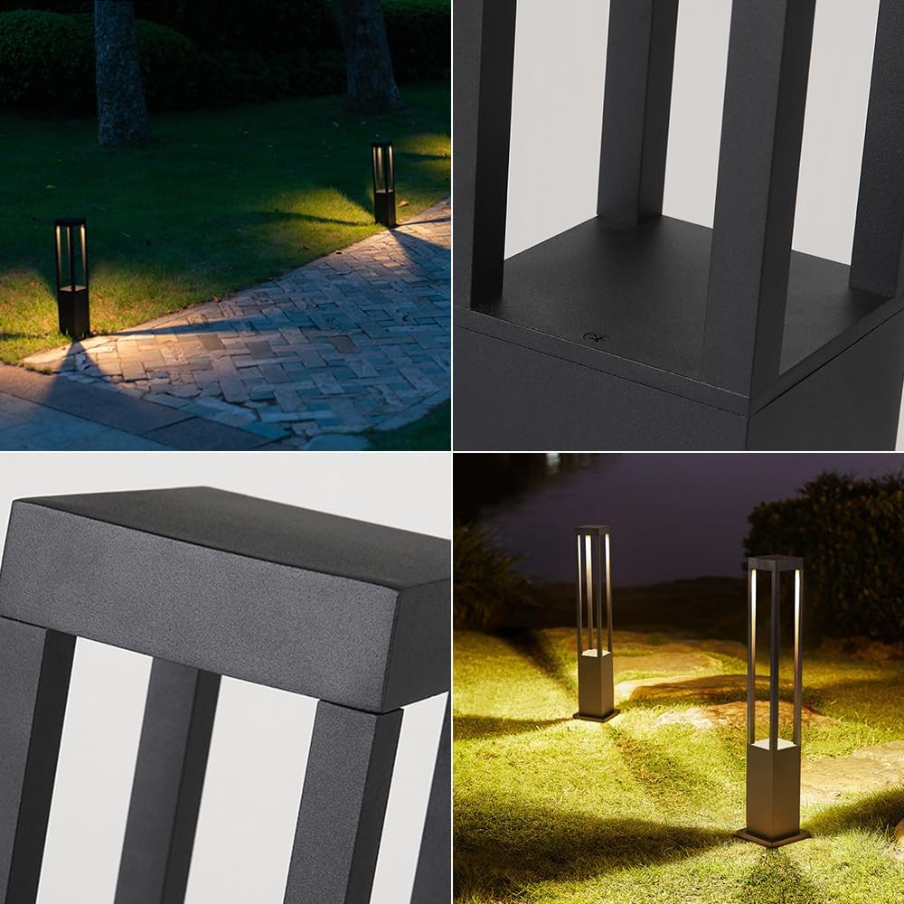 Modern Luxury LED Lighting Aluminum Outdoor Aluminum Patio Courtyard Lawn Lights Post Bollard Light 3000K IP65 Waterproof Garden