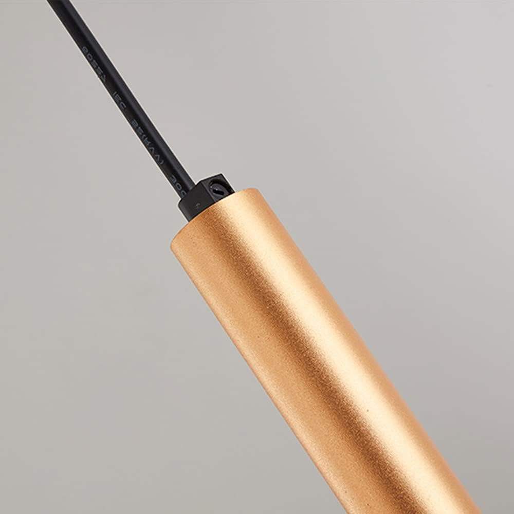 Modern LED Pendant Lamp Three-Color Dimmable Simplicity Aluminium Cylinder Light Adjustable Height Hanging Chandelier Living