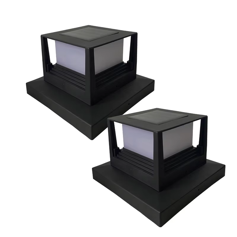 New Design Square Shape Led Pillar Lamp Solar Post Pillar Light Fits 4x4, 5x5 or 6x6 Wooden Posts Outdoor for Garden Fence