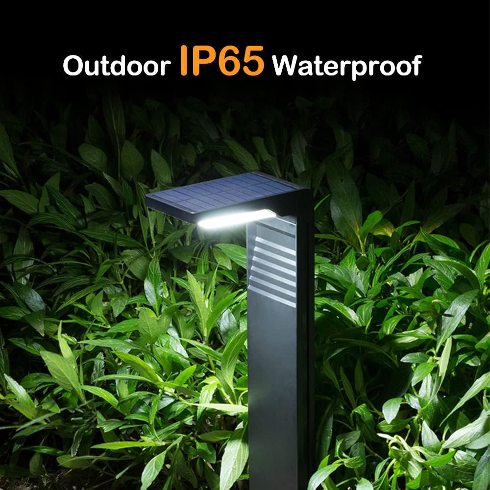IP65 Waterproof Outdoor Aluminum Matte Black 2W LED Solar Landscape Path Light Luxury Garden Patio Courtyard Driveway Lighting
