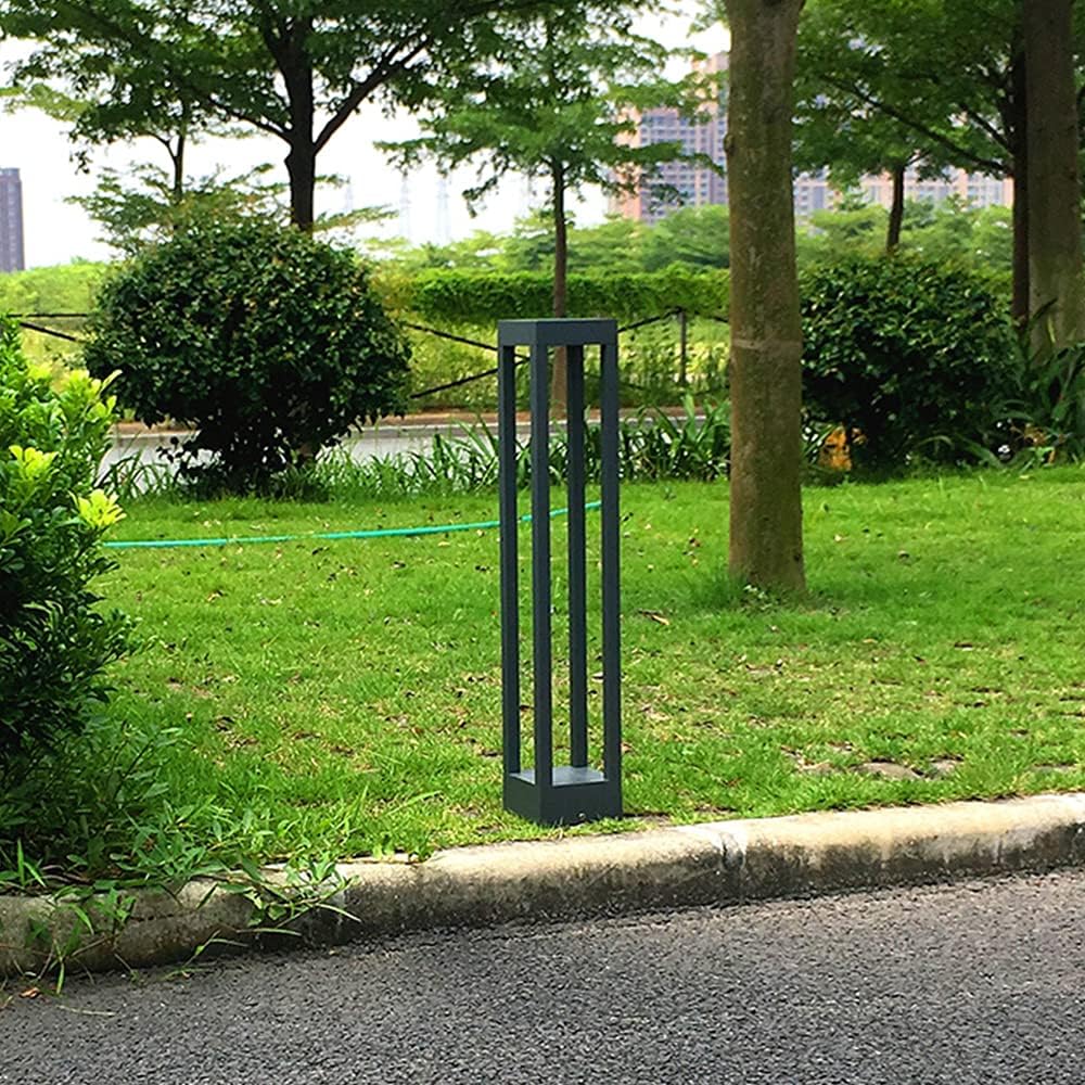 Outdoor Garden Stand Pole Pillar Waterproof Column Lawn Light Courtyard Pathway Post Bollards Light Stainless Steel Glass Solar
