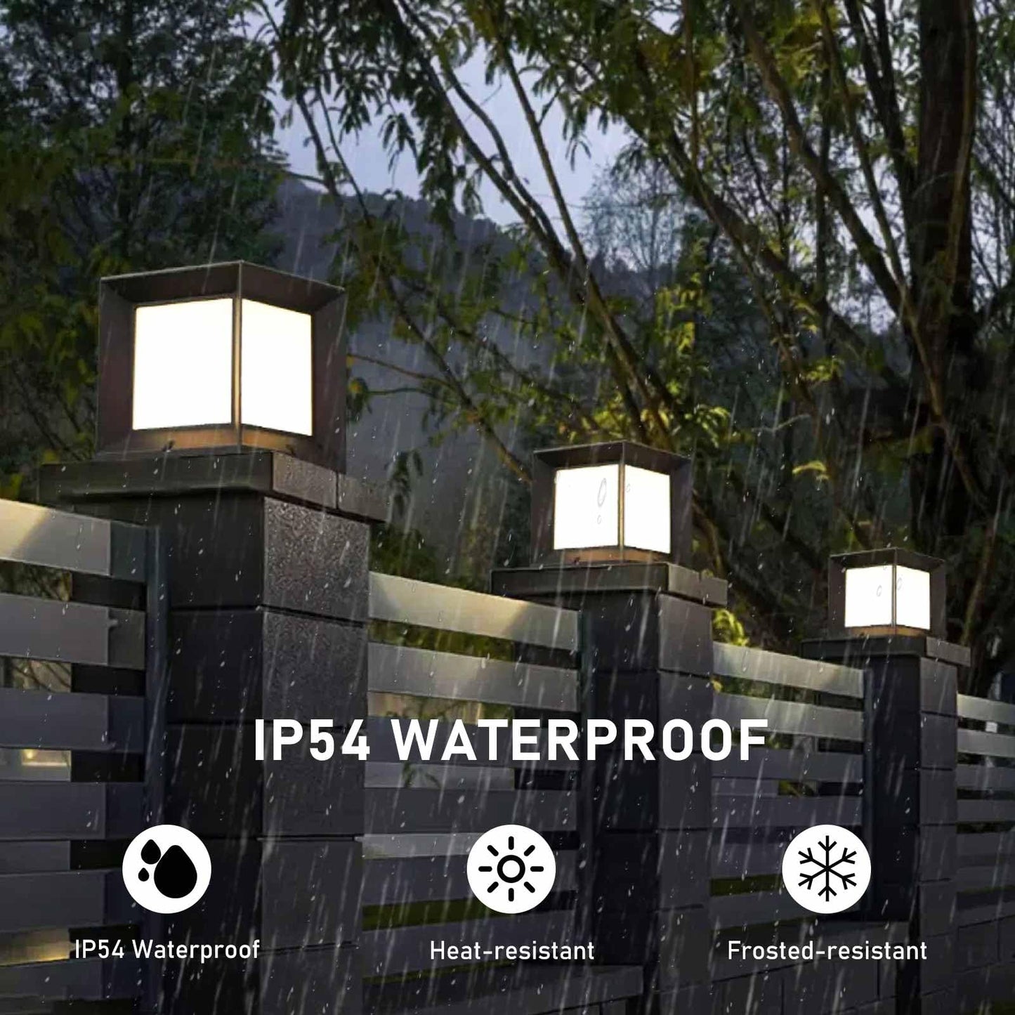 Hot Selling Modern Garden Cube Outdoor Solar Gate Post Pillar Light LED Source Aluminum Lamp Body