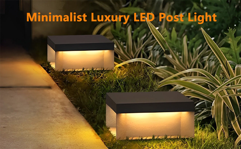 Outdoor LED Solar Garden Light Newest Design IP65 Stainless Steel Glass Body Warm/Cold White Lamp E27 Base for Pillar Gate Post