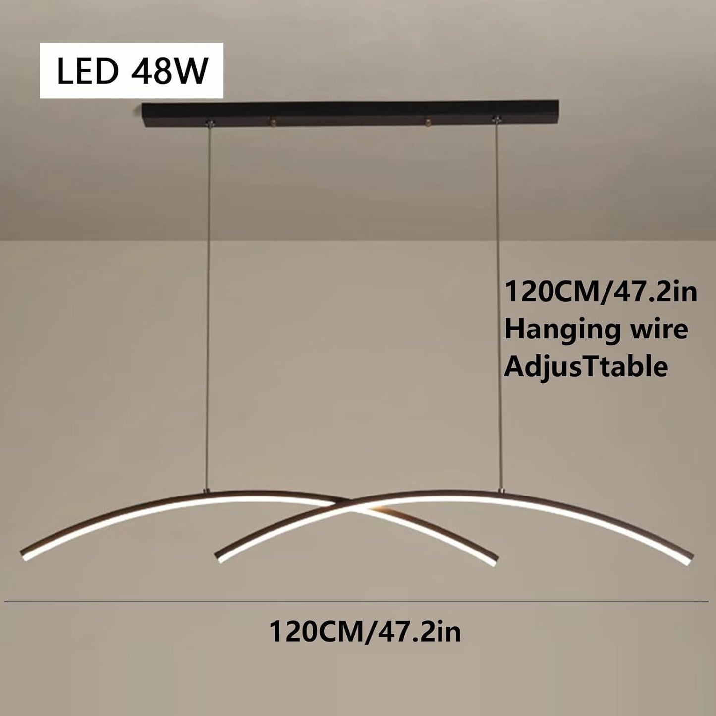 Minimalist Nordic 35in LED Pendant Lighting Dimmable Linear Pendant Light Fixture Dining Room Island-Adjustable Hanging Height