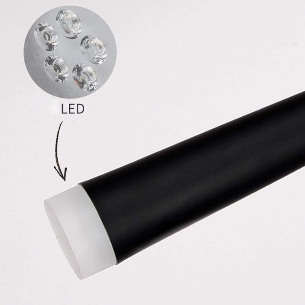5W Black LED Hanging Pendant Lamp Cone Suspension Light Long Tube Aluminum Droplight Restaurant Chandelier Pendant Lights