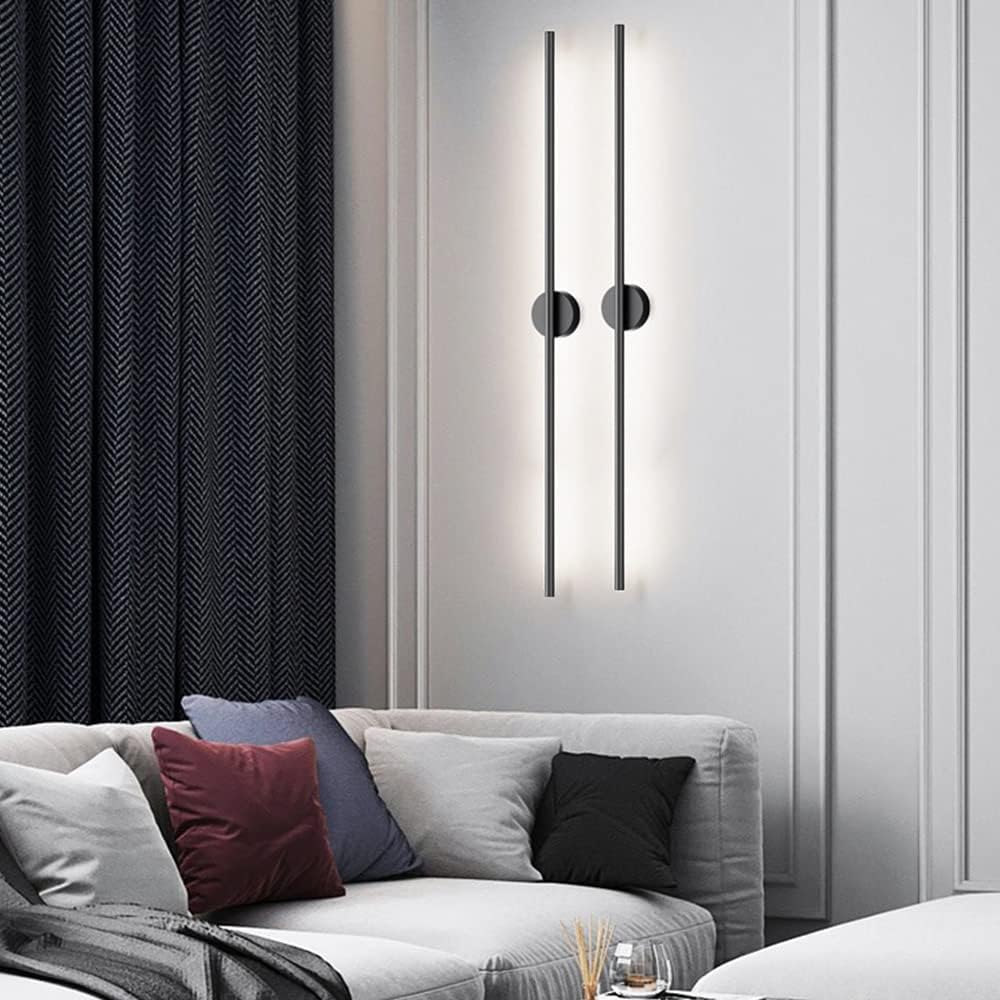 Modern Luxury LED Wall Lamp for Bedroom Living Room Aluminum Waterproof PVC Long Tube Black Indoor/Outdoor for Hotels