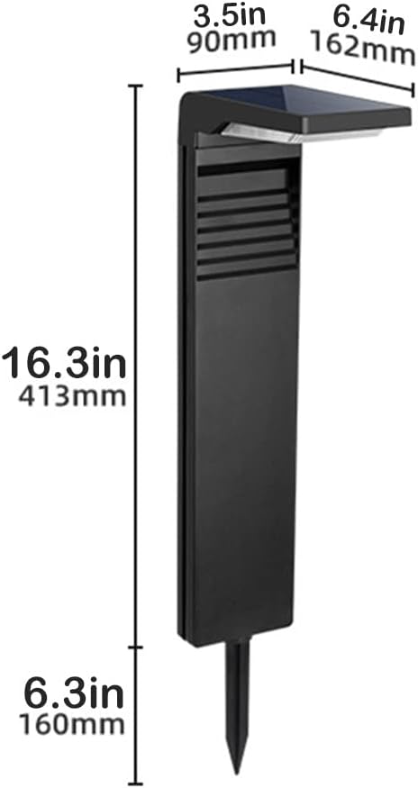 IP65 Waterproof Outdoor Aluminum Matte Black 2W LED Solar Landscape Path Light Luxury Garden Patio Courtyard Driveway Lighting