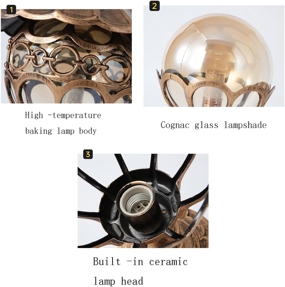 European Style Outdoor Aluminum Pedestal Lamp Post Waterproof LED Glass Lampshade E27 Fitting IP65 for Patio Stigma Lights